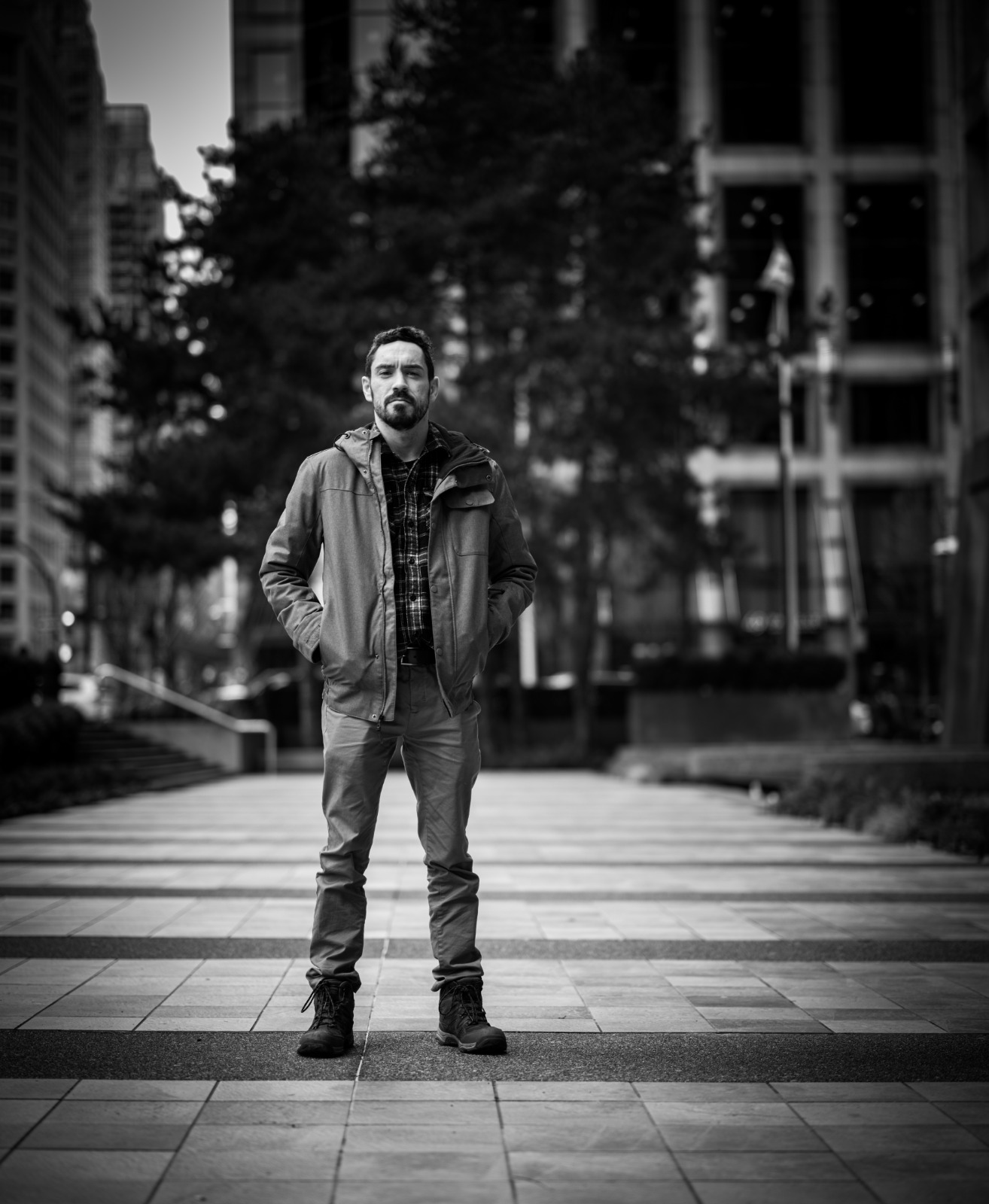 Brian O’Connor standing in a city plaza